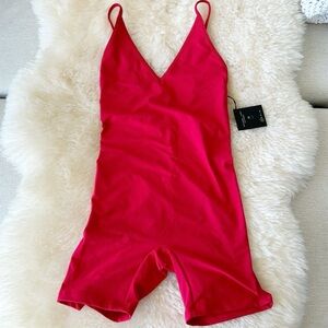 SKATIE Sydne RED Active Compression Bodysuit in Cherry NWT